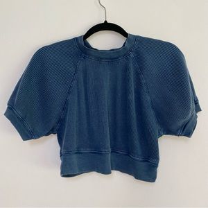 Urban Outfitters Cropped Ribbed Puffy Sleeves Top XS